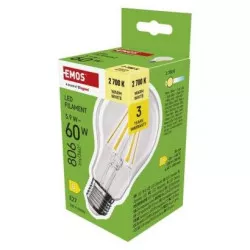 EMOS ZF5D42 LED žiarovka Filament A60 / E27 / 5,9 W (60 W) / 806 lm / teplá biela