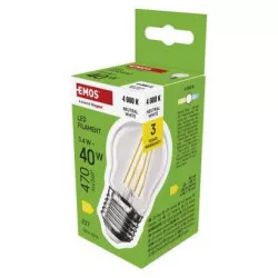 EMOS ZF6D23 Filament Mini Globe LED žiarovka / E27 / 3,4 W (40 W) / 470 lm / neutrálna biela