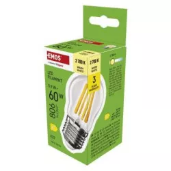 EMOS ZF6D42 Filament Mini Globe LED žiarovka / E27 / 5,9 W (60 W) / 806 lm / teplá biela