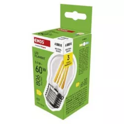 EMOS ZF6D43 Filament Mini Globe LED žiarovka / E27 / 5,9 W (60 W) / 806 lm / neutrálna biela