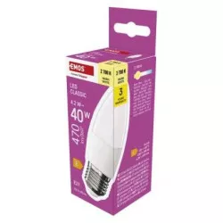 EMOS ZQ4E21 Klasická LED žiarovka / E27 / 4,2 W (40 W) / 470 lm / teplá biela
